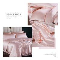Ensemble de literie de luxe en satin de soie pure qualité certifiée comprend une housse de couette taie d'oreiller draps tissés Style Simple motif élégant