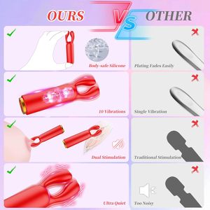 Da donna portatile in Silicone rossetto vibratore Mini coniglio clitorideo G Spot anale Dildo massaggiatore 9 modalità di vibrazione per adulti giocattoli del sesso per - Product Image 5