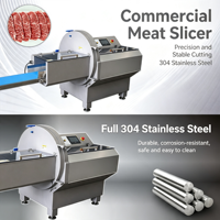 Nouvelle machine à trancher la viande électrique automatique commerciale pour bacon, jambon, steak et bœuf avec acier inoxydable 304 220V
