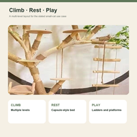 Arbre à chat en bois massif écologique et durable, structure d'escalade tout-en-un, griffoir, maison pour chat, 1,8 m pour petits chats, tour à 4 niveaux