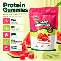 Gummies protéinés OEM, protéines de lactosérum, acides aminés essentiels, gummies EAA, créatine monohydrate, sans sucre, collation protéinée de lactosérum