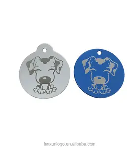 Hot Selling Anodized Aluminum Blank Dog Tag Tag Laser Laser Engraving Logo Metal Pet Aluminum TagPet ID Tag