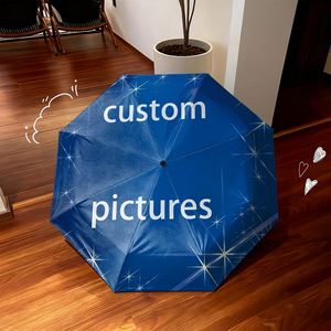 1 Parapluie Pliant Personnalisé Bleu Étoilé avec Photo, Sans Minimum de Commande, Ajoutez Votre Image, Cadeau, Commande Unique, Impression UV, Paraguas Personizado Art - Product Image 2