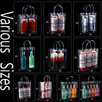 Sac d'emballage transparent, plusieurs tailles, sac d'emballage à poignée transparente, fourre-tout pour cadeaux/boîtes/jouets, logo personnalisé, en Stock, livraison gratuite