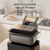 Friteuse à air numérique intelligente en acier inoxydable de 12 litres, four moderne avec fenêtre visible, multifonctionnelle pour la cuisine domestique