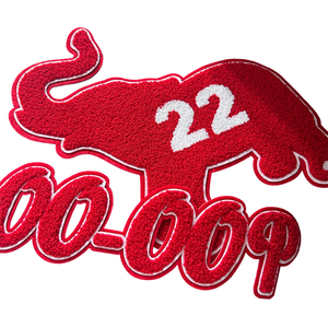 Red Elephant 22 <b>Number</b> <b>Iron</b> <b>On</b> Patch Chenille Embroidery Irregular Shape Gift Patches - Product Image 1