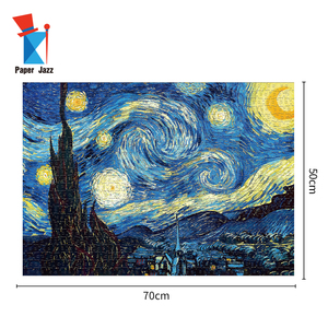 Nhà sản xuất Tùy chỉnh cao đầy sao đêm não trêu ghẹo Câu Đố hộp màu 1000 miếng giấy tái chế các tông ghép hình câu đố - Product Image 2