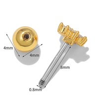ZUOLA Boucles d'oreilles pendantes écologiques en laiton avec zircon 5A en forme de fruit, clous d'oreilles cerise en titane chirurgical, bijoux de piercing en gros