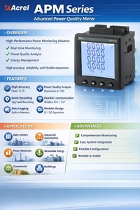 Compteur d'énergie intelligent Acrel APM830, compteur de puissance industriel pour la surveillance des charges <span class=keywords><strong>et</strong></span> la maintenance prédictive - Product Image 6