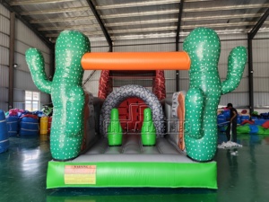 CE - Pista de Obstáculos Inflable de PVC con Temática del Viejo Oeste, Parque de Aventuras para Niños, Equipo de Juegos para Alquiler en Fiestas - Product Image 3