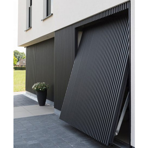 Portes <span class=keywords><strong>de</strong></span> <span class=keywords><strong>garage</strong></span> modernes en acier à ouverture <span class=keywords><strong>basculante</strong></span>, grille extra large, <span class=keywords><strong>porte</strong></span> <span class=keywords><strong>de</strong></span> <span class=keywords><strong>garage</strong></span> <span class=keywords><strong>automatique</strong></span> moderne noire à nervures verticales - Product Image 4