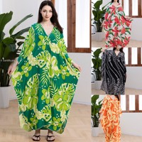 Dalam stok 16 warna Rayon dicetak pantai Cover-Up Handwoven ukuran besar liburan jubah dengan perlindungan matahari untuk pakaian Bikini