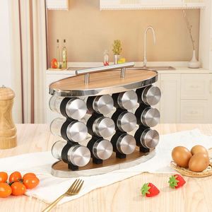 Spice Display <b>Big</b> Stand Spices Small Storage Containers Glass Spice <b>Jars</b> Rotating Rack Organizer With 20 <b>Jars</b> - Product Image 6