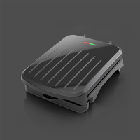 Gril électrique d'intérieur de plaque classique noire et fabricant de sandwich à panini pour 2 angles de gril réglables-pour la cuisine ou l'usage domestique