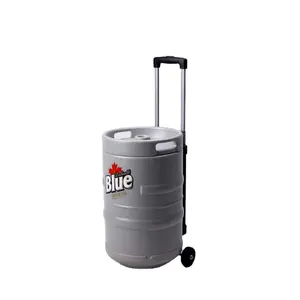 HS塑料19L/5加仑轮式塑料罐冷却器箱冰柜桶冷却器，用于疫苗、啤酒、食品冷却器桶