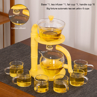 Boutique ménage Kung Fu théière ensemble lumière luxe cadeau haut de gamme thé faisant artefact verre théière automatique salon tasse à thé