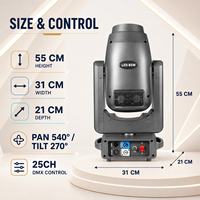 Projecteur de scène LED BSW 300W avec faisceau annulaire, spot, wash, zoom, gobo, DMX512, RDM pour théâtre, mariage, événement (Stock US)