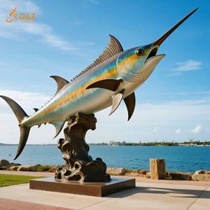 Diseño D & Z y decoración de bronce fundido a medida, escultura especial de pez espada grande para proyecto costero - Product Image 5