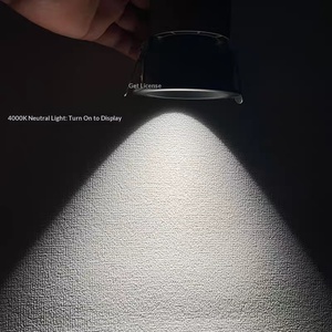 Projecteur LED industriel encastré noir à <span class=keywords><strong>spectre</strong></span> complet anti-éblouissement IP44 12W, pour salon, plafond, haute luminosité CRI, éclairage mural COB - Product Image 4