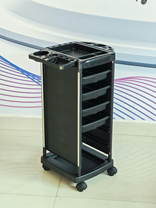 Chariot de Barbier Durable <span class=keywords><strong>Professionnel</strong></span>, Chariot de <span class=keywords><strong>Coiffure</strong></span> Multi-niveaux à Roulettes, Organisateur de Rangement pour Équipement de Salon de Beauté - Product Image 1