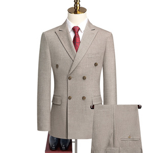 Completo da Uomo Autunnale Nuovo Stile, Doppiopetto Bicolore, Versione Coreana, Colletto a Revers, Slim Fit, Completo da Lavoro 2 Pezzi - Product Image 6