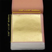Feuille d'or véritable 22 carats, 25 feuilles par livret, prix d'usine, transfert, 8,5 x 8,5 cm, moulage métallique, feuille de haute qualité