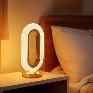 New Vàng crystandoor bảng đèn hình bầu dục decblackve Đèn bàn cho phòng ngủ khách bedsidernng phòng lãng mạn Lustre đồ đạc - Product Image 2