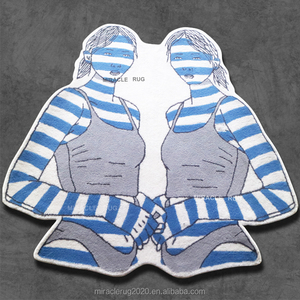 Tùy Chỉnh Hiện Đại 3D Tufting Thảm Màu Xanh Fluffy Khu Vực Phòng Ngủ Thảm Phòng Khách Lớn Lớn Thảm Của Phụ Nữ Và Người Đàn Ông Của Khuôn Mặt - Product Image 5