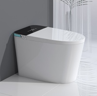 Siège de toilette intelligent moderne populaire à poser au sol, en céramique, avec chasse d'eau par siphon S/P, déodorisation automatique et veilleuse