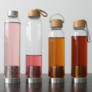 Bouteilles d'eau en verre étanches de 500ml sans Bpa avec infuseur à thé en acier inoxydable - Product Image 2
