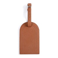 Étiquettes de bagages en cuir véritable de luxe personnalisées en gros, durables, portables, pour cartes d'embarquement et accessoires de voyage