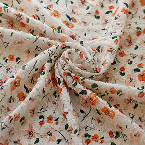Toptan fiyat şifon baskılı kumaş özel desen moda kadın çiçekler uzun elbise kumaş baskılı şifon kumaş - Product Image 3
