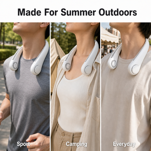 2025 New Arrivals 1200Mah Usb Portable <b>Neck</b> <b>Fan</b> Rechargeable Mini Charging <b>Fan</b> Outdoor Quick Cooling Sports Style Hands-Free - Product Image 4