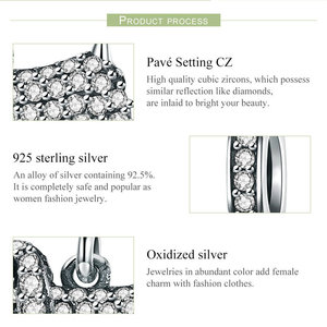 Fábrica 925 plata esterlina perro amapola Dachshund redondo CZ piedra deslumbrante cuentas brillantes para dama marca encanto pulsera SCC709 - Product Image 6