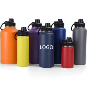 Custom 32oz 40oz 64oz Double Wall Vacuum Insulated Stainless Steel <b>Flask</b> Sports Bottle Light Weight with Different Function Lids - Product Image 1
