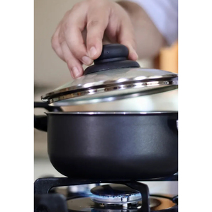 Juego de Ollas y Sartenes Modernas de Cerámica con Revestimiento de Mármol, Tapas de Vidrio, Asas de Baquelita, Antiadherentes, de Aluminio, Aptas para Inducción y Lavavajillas - Product Image 6