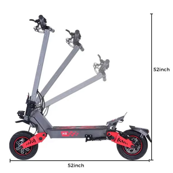 Adult Long-lasting Electric Scooter H8 US Stock 80-90km Long Range 3000w*2 60v/30ah Off-Road 11inches Wheels Max Load 200kg