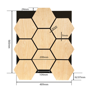 Pannelli acustici in legno impiallacciatura di legno Mdf esagono a doghe insonorizzate - Product Image 3