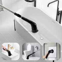 Brosse de nettoyage électrique sans fil à longueur réglable, brosse rotative multifonctionnelle pour douche, salle de bain, carrelage