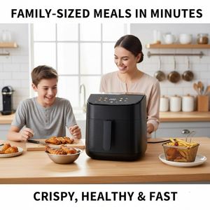 Nouvelle Conception 2026 Friteuse à Air en Plastique 6,5 L à Contrôle Numérique, Surface Brossée, 10 Programmes Prédéfinis, pour Usage Domestique Français/Allemand - Product Image 3