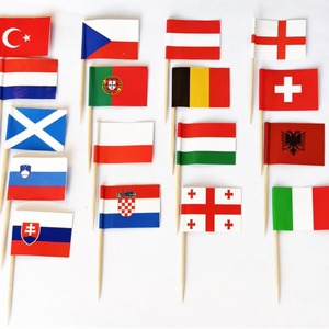 24 eco-friendly usa e getta in legno stuzzicadenti <span class=keywords><strong>misti</strong></span> bandiere nazionali per la cottura della torta e la decorazione degli alimenti - Product Image 2