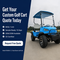 Voiturette de golf électrique tout-terrain Tarion personnalisée 2 places, batterie lithium 72V, vitesse 35 km/h, autonomie 90 km, pneus tout-terrain pour la campagne