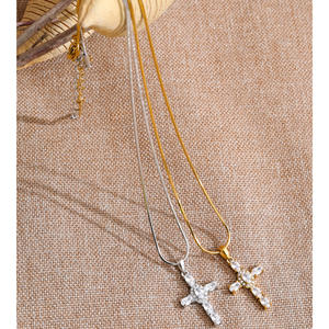 JINYOU 1854 Collar con Colgante de Cruz de Circonita Cúbica de Acero Inoxidable al por Mayor, Joyería para Uso Diario - Product Image 5