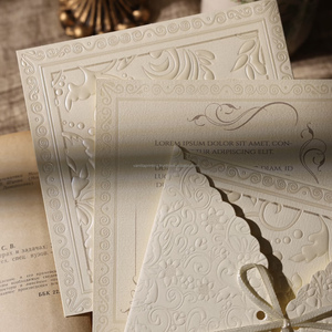 Vanilla <b>Printing</b> Custom Blind Emboss <b>Printing</b> Premium Cotton <b>Paper</b> Paperboard Invitation Greeting Card Model 465 Recycled - Product Image 3