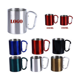 แก้วกาแฟสแตนเลสสองชั้นพร้อมที่จับคาราบิเนอร์สีน้ำหนักเบากำหนดเองได้ - Product Image 5
