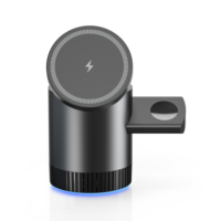 Meilleure vente 15W 3-en-1 Cube Station de charge sans fil Durable en alliage d'aluminium métal haute qualité Rotation 10W pour écouteurs