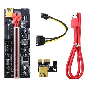 PCI Express Ver 010s Plus Extension Adapter 1X To 16X Extender 6 Pin To SATA LED Gpu Riser card