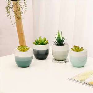 Mini Cactus <span class=keywords><strong>Bonsaï</strong></span> Céramique Succulente Planteur Conception Panachée pour Balcon Décor Décoration de La Maison Miniature Style Minimaliste <span class=keywords><strong>Pot</strong></span> - Product Image 6