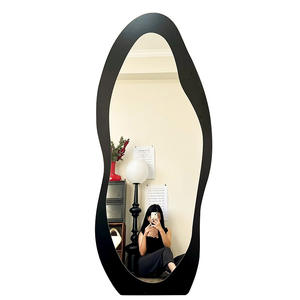 Specchio Mango in legno Full-Length pavimento in piedi a parete HD Dressing specchietto per camera da letto delle ragazze - Product Image 5