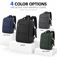 Sac à dos pour ordinateur portable en PU avec logo personnalisé, options pour le bureau, le campus, les voyages d'affaires, avec compartiment séparé pour ordinateur et rangement multi-compartiments